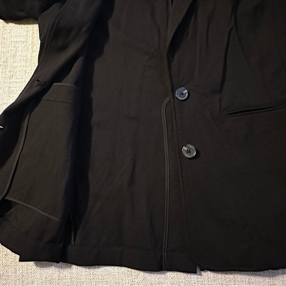 GAP Black Ponte Blazer Knit Suit Jacket Stretch Buttons Pockets Collar Women M - Picture 6 of 15
